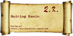 Quiring Kevin névjegykártya