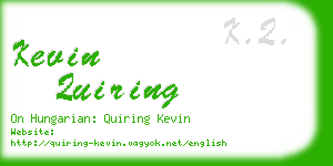 kevin quiring business card